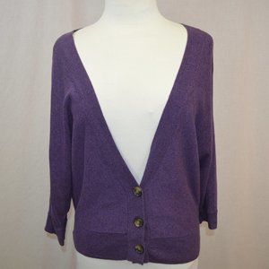 American Eagle deep v button up cardigan purple s